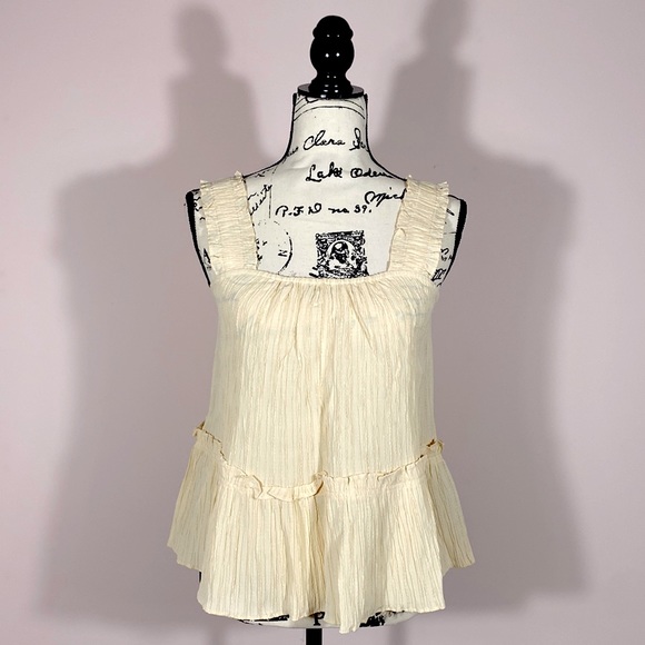 Anthropologie Tops - Anthropologie Current Air Ruffled Peplum Tank S